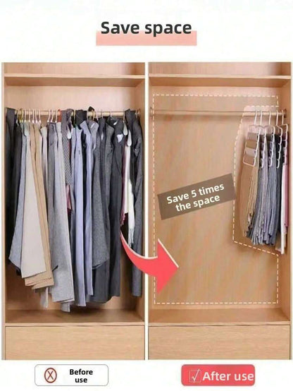 5-Tier Space-Saving Pants & Scarf Hanger