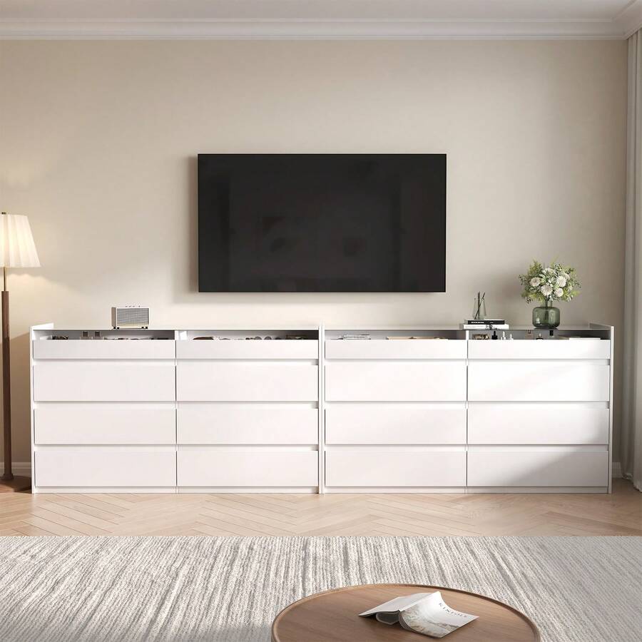 8-Drawer Closet Island with Glass Top & Jewelry Storage