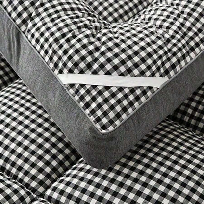 Grey Quilted Mattress Topper with Polyester Filling