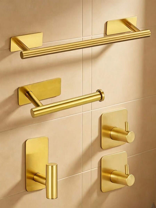 5-Piece No-Drill Stainless Steel Bathroom Hardware Set
