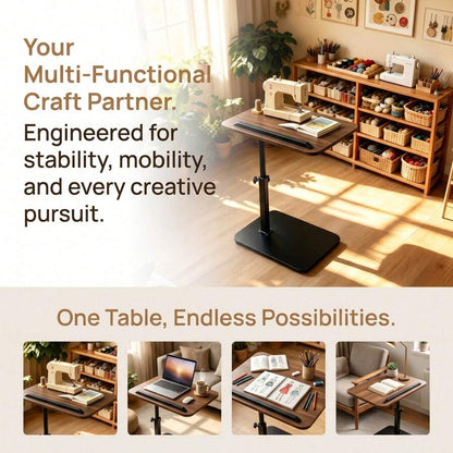 Adjustable Flip-Top Craft & Laptop Desk