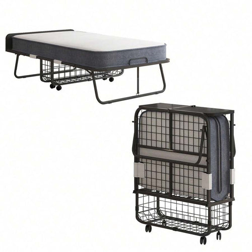 Rollaway Folding Guest Bed with 5-Inch Foam Mattress