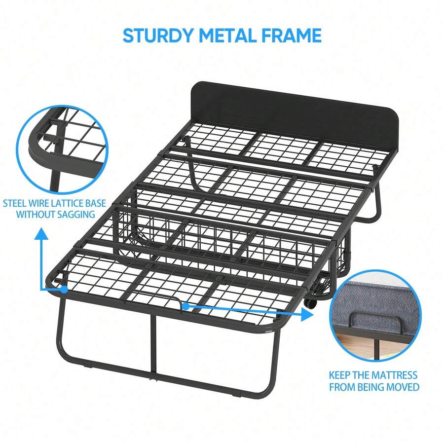 Rollaway Folding Guest Bed with 5-Inch Foam Mattress