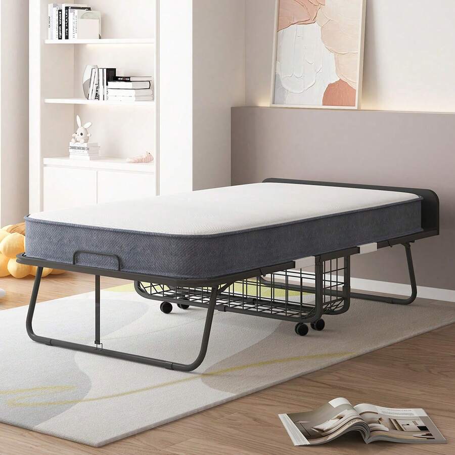Rollaway Folding Guest Bed with 5-Inch Foam Mattress