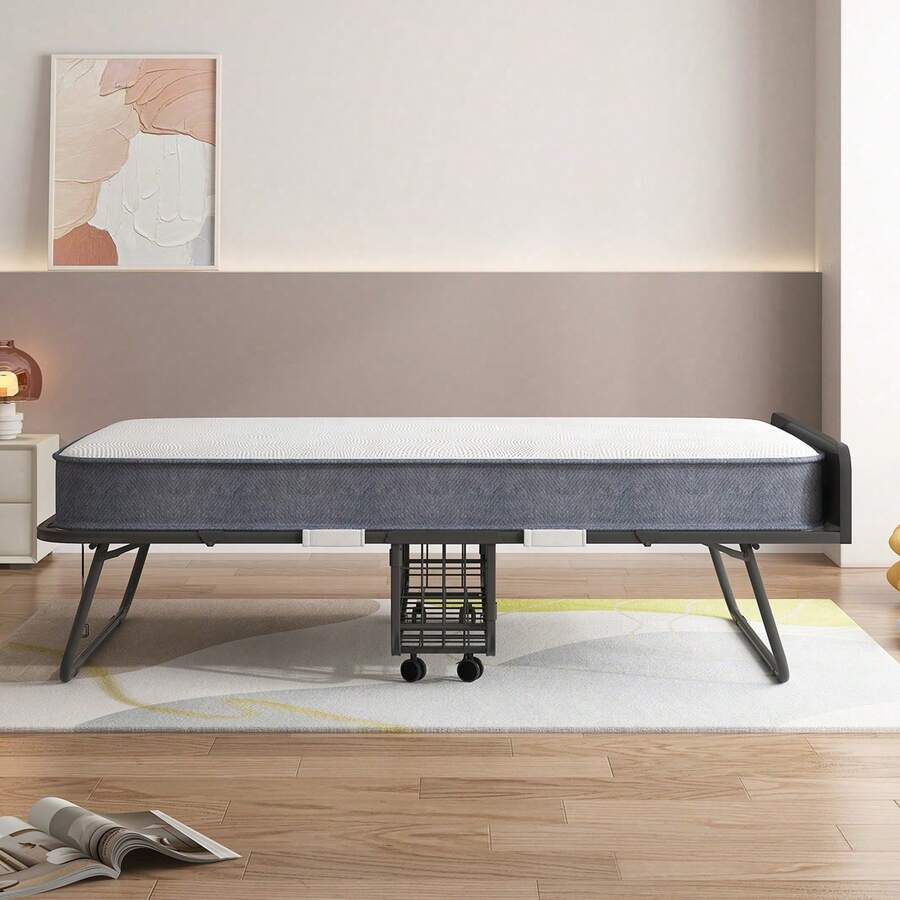Rollaway Folding Guest Bed with 5-Inch Foam Mattress
