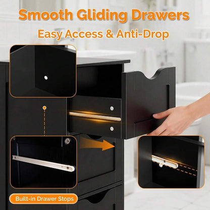 Slim 4-Drawer Freestanding Storage Cabinet